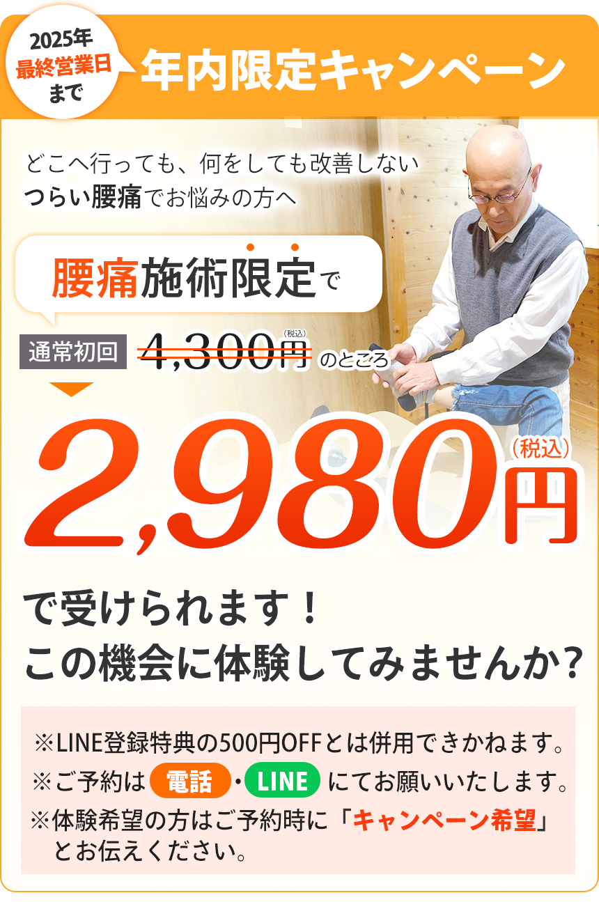 年内限定キャンペーン2,980円